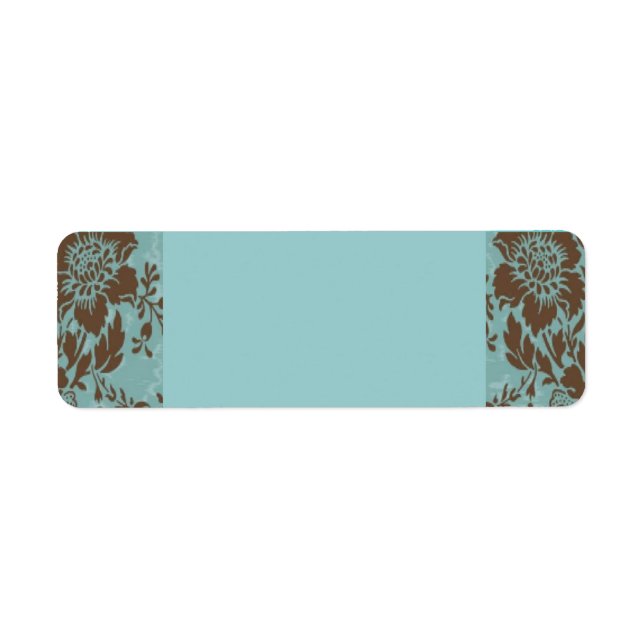 Aqua and chocolate floral damask (Front)