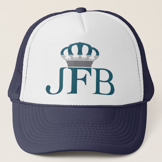 Aqua and dark grey trucker hat (Front)