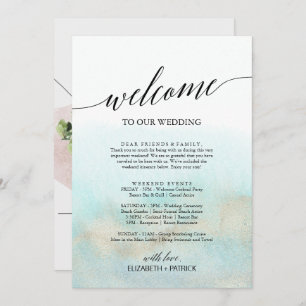 Aqua and Gold Beach Welcome Letter Itinerary & Map