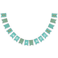 Aqua and Gold Nautical Wedding Bunting