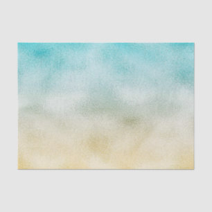 Aqua and Gold Ombre Foil Tissue Paper