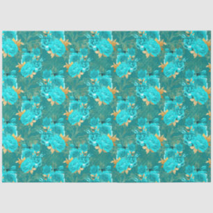 Aqua and Gold Series Design 15 Tissue Paper