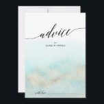 Aqua and Gold Watercolor Beach Wedding Advice Card<br><div class="desc">This aqua and gold watercolor beach wedding advice card is perfect for a tropical destination wedding and can be used for any event. The simple and modern design features stunning turquoise, teal and light blue watercolor with a soft gold sparkle reminiscent of the sand and sea. It's paired with gorgeous...</div>