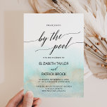Aqua and Gold Watercolor By The Pool Wedding Invitation<br><div class="desc">This aqua and gold watercolor by the pool wedding invitation is perfect for a tropical destination wedding. The simple and modern design features stunning turquoise, teal and light blue watercolor with a soft gold sparkle reminiscent of the sand and sea. It's paired with gorgeous elegant calligraphy. Please Note: This design...</div>