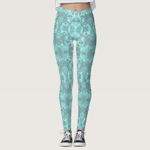 Aqua and grey leggings