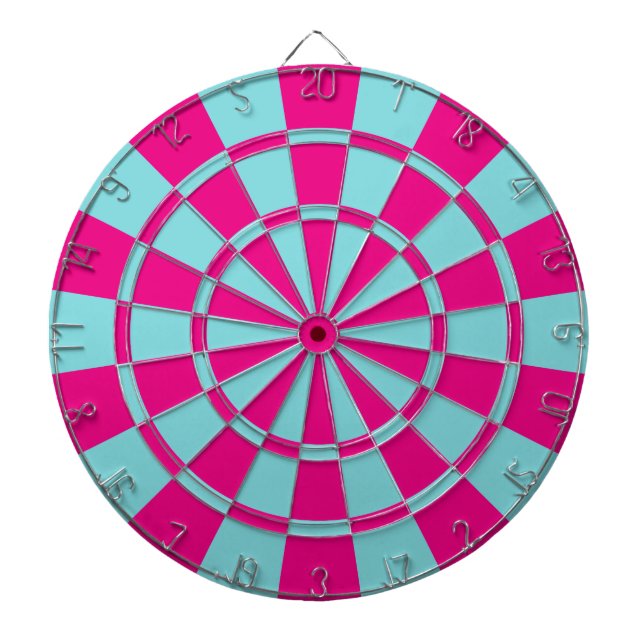 Aqua And Hot Pink Dartboard (Front)