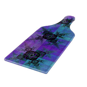Aqua and Lilac Fractal Joy Cutting Board