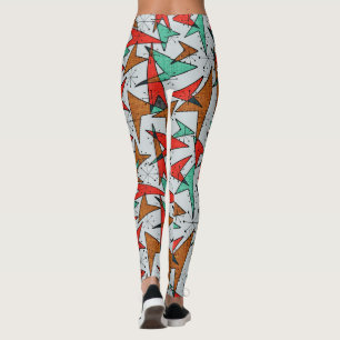 Aqua and Orange, Atomic Arrows, Starburst Leggings