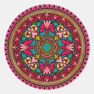 Aqua and Pink Moroccan Sticker