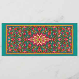 Aqua and Pink Moroccan Wedding Invitation