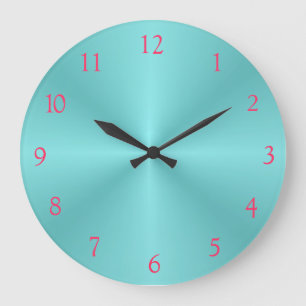 Aqua and Pink> Plain Wall Clock