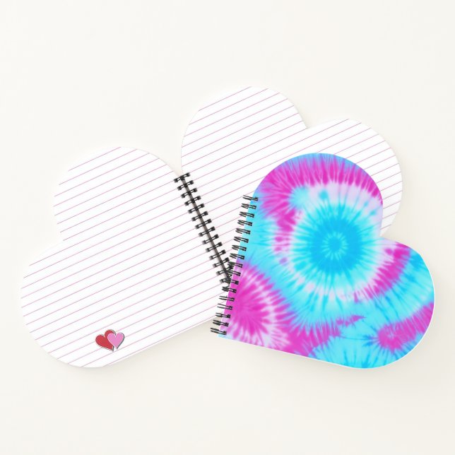 Aqua and Pink Tie Dye Notebook (Inside)