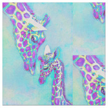 aqua and purple giraffes