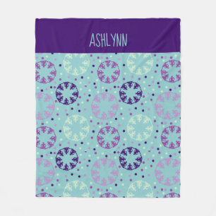 Aqua and Purple Synchronised Swimming Personalised Fleece Blanket