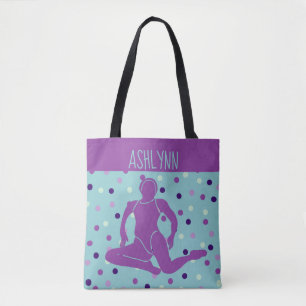 Aqua and Purple Synchronised Swimming Personalised Tote Bag