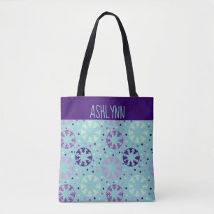 Aqua and Purple Synchronised Swimming Personalised Tote Bag