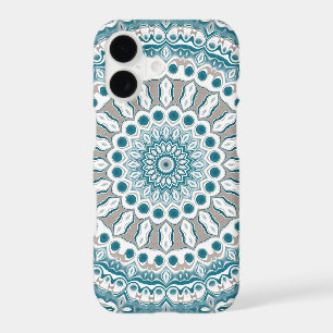 Aqua and Sand Modern Mandala Design
