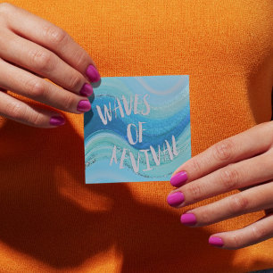 Aqua and Seafoam Waves Christian Sticker