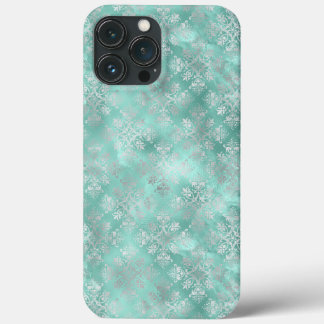 Aqua and Silver Pattern iPhone 13 Pro Max Case