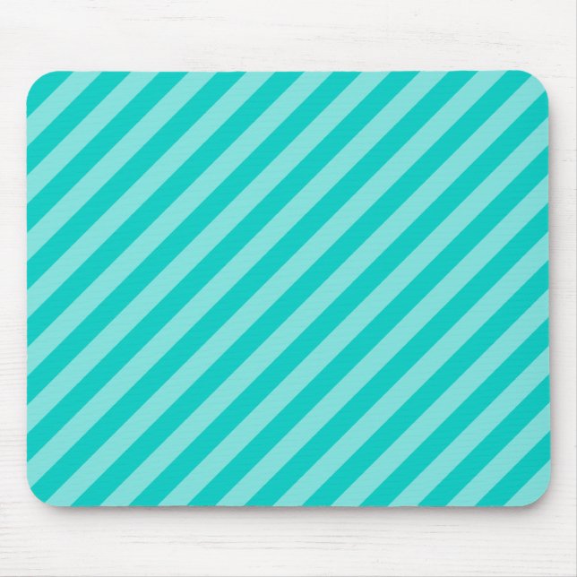 Aqua and Turquoise Stripes Mouse Mat (Front)