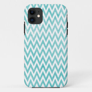 Aqua and White Chevron iPhone 11 Case