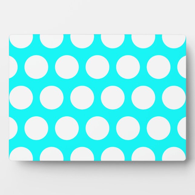 Aqua and White Polka Dots Plaque (Front)