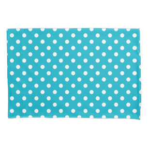 Aqua and white polkadots pillowcase cover sleeve
