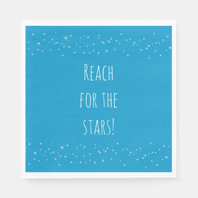 Aqua and White Stars  Napkin (Front)