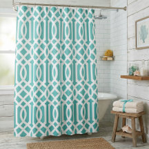 Aqua and White Trellis | Editable Colours