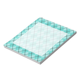 Aqua Argyle Notepad
