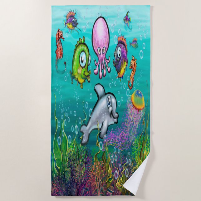 Aqua Babies Beach Towel (Front)