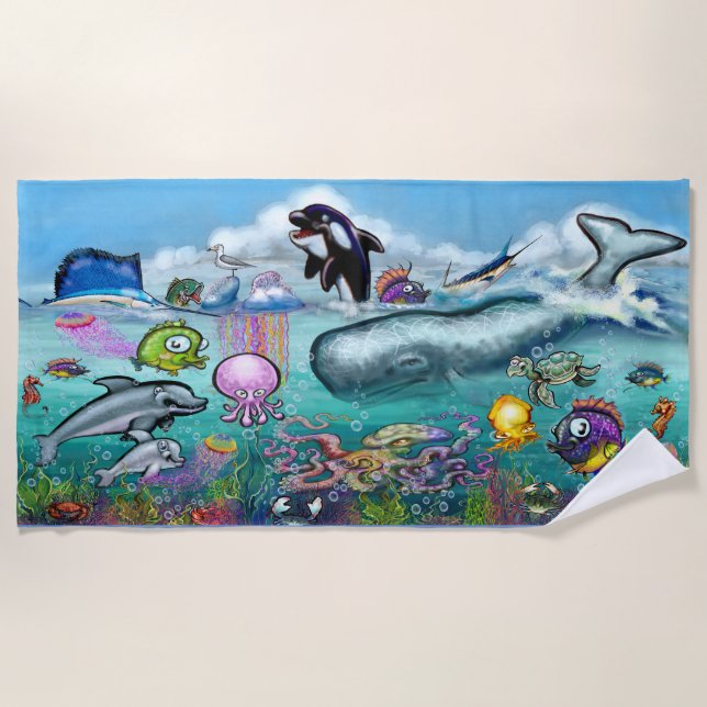 Aqua Babies Beach Towel (Front)