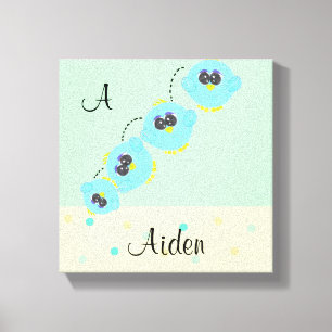 Aqua Baby Bird Canvas Print