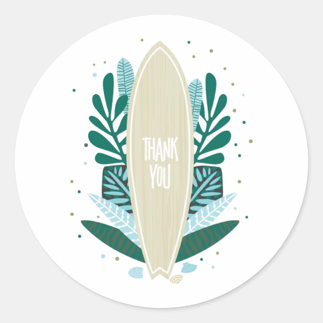 Aqua Baby On Board Thank You Classic Round Sticker (Front)