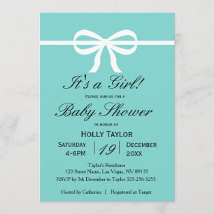 Aqua Baby Shower Invitation