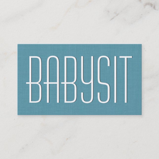 Aqua BABYSITTER Simple Style V383A Business Card (Front)