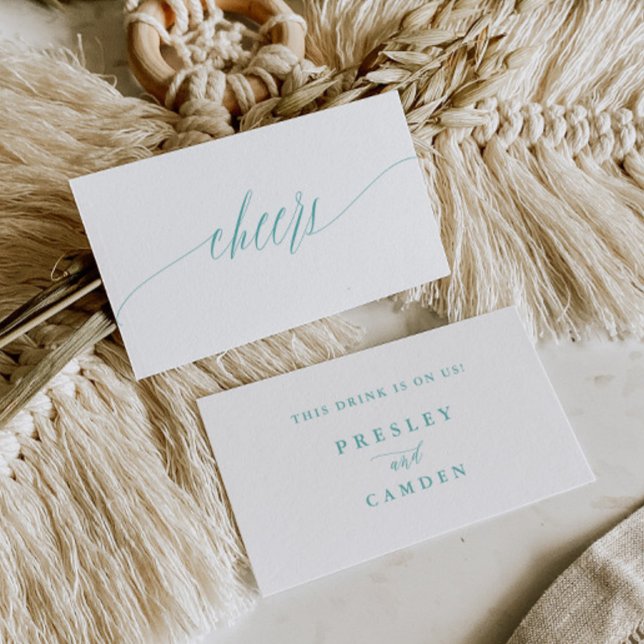 Aqua Bar Ticket Wedding Reception Drink Token Card (Creator Uploaded)