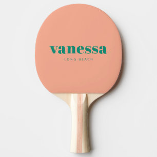 Aqua Beach Breeze Rev Minimal Modern Classic Name Ping Pong Paddle