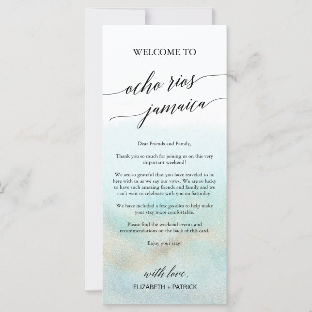 Aqua Beach Ocho Rios Welcome Letter & Itinerary (Front)