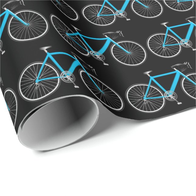 aqua bicycle on black wrapping paper (Roll Corner)