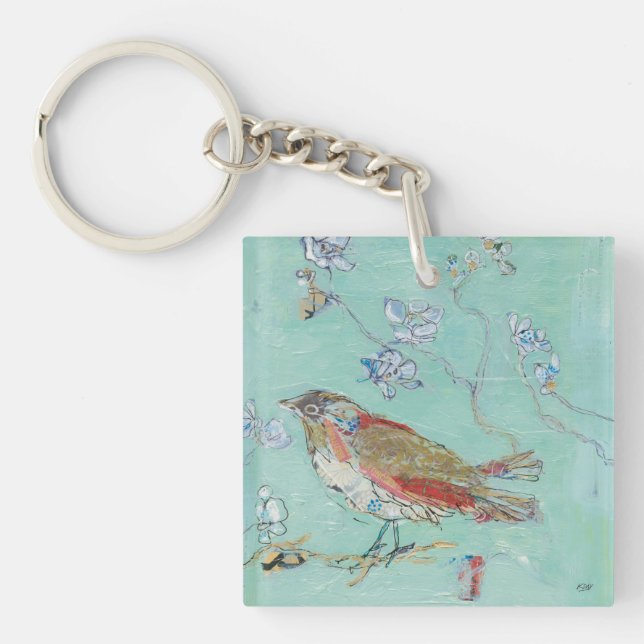 Aqua Bird Key Ring (Front)