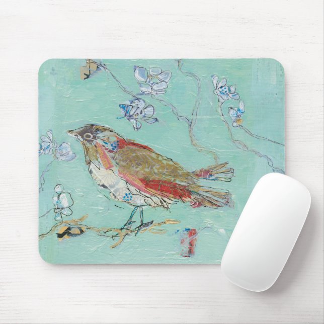 Aqua Bird Mouse Mat (With Mouse)