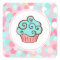 Aqua Birthday Cupcake Bakery Stickers