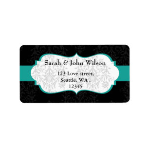 aqua black  ,return address label