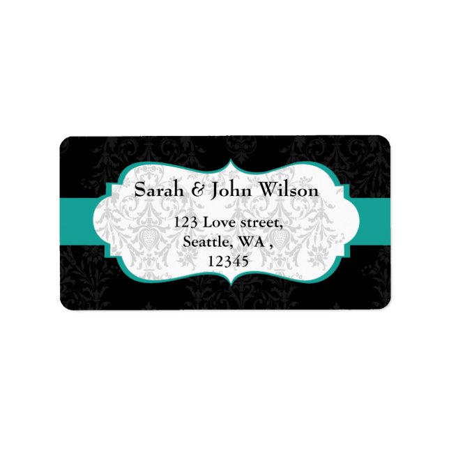 aqua black  ,return address label (Front)