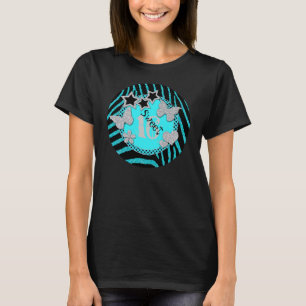 Aqua Black Silver Zebra Glitter Sweet 16 T-Shirt