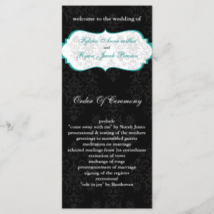 aqua black Wedding program Programme