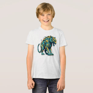 Aqua Blaze Tiger For Boys & Girls Tri-Blend Shirt