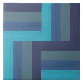 Aqua Blocks Wood Textured Ceramic Tile