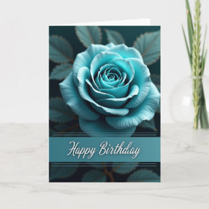 Aqua Bloom Birthday Card